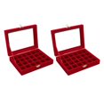 thumbnail image 1 of Jewelry Organizer Box, Velvet Jewelry Box 2pcs Removable Safety Lock Prevent Scratches Transparent Lid  for Rings for Home Use, 1 of 7