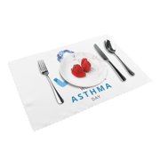 Asthma Awareness12x18 Inch Anti Oil And Heat-Insulating Tray Mat, 4-Piece Set For Easy Cleaning