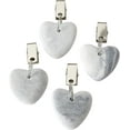 thumbnail image 6 of WHW Natural Stone Hearts Table Cloth Weights on Clip Hanger Clamps, Light Gray, Set of 4, 6 of 6