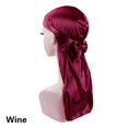 thumbnail image 1 of Gorro de dormir liso de satén para mujer y niño, gorro de noche de seda suave con diadema, bufanda de seda, Alileader qym unisex, 1 of 2