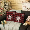 thumbnail image 5 of Suncoda Red Christmas Pillow Covers 18x18, Snowflake Shaped Faux Throw Pillow Covers for Couch, Winter Holiday Decorations, Soft Pillowcases, 5 of 7