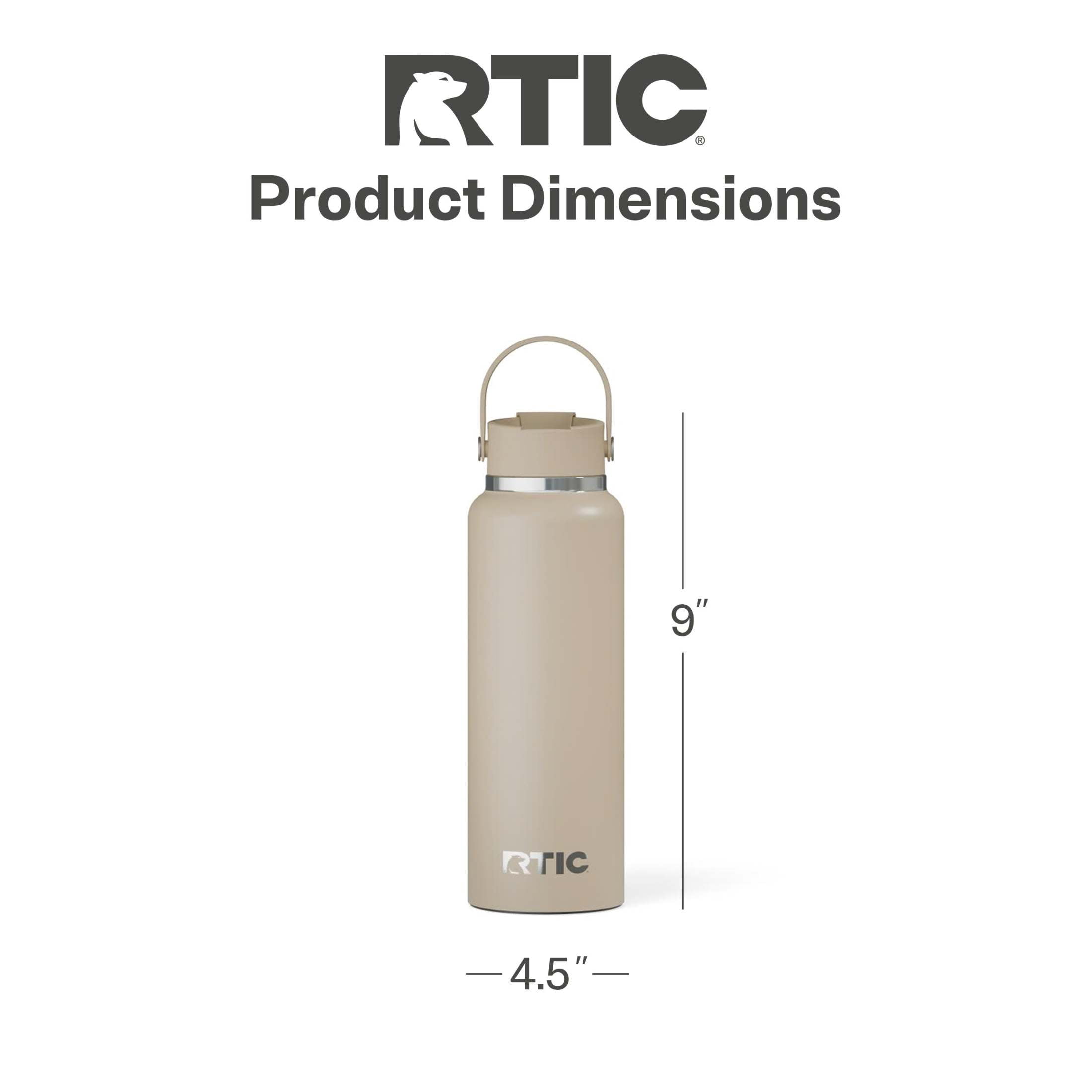 RTIC 40 oz Ceramic Lined Insulated Outback Water Bottle, Leak Resistant, Beach