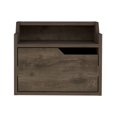 thumbnail image 2 of Floating Nightstand with Drawer, Dark Brown - Modern Bedroom Side Table with Storage, Wall Mount, 12.9" Height, 15.7" Width, 13.2" Depth, 2 of 7