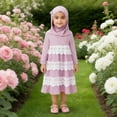 thumbnail image 2 of Otqutp Lace Muslim Abaya for Girls 𝗜slamic Prayer Abayas Dress with Hijab Kids Ramadan Kaftan Robe Dresses 𝗗ubai Outfits, 2 of 6