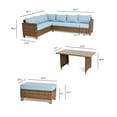 thumbnail image 4 of Better Homes & Gardens Brookbury 4-Piece Outdoor Wicker Patio Sectional Dining Set, Blue Cushions, 4 of 10