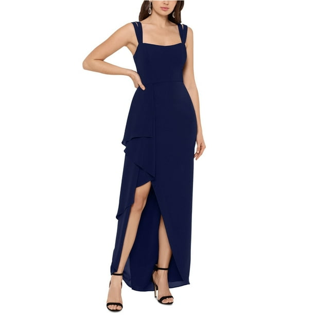 XSCAPE Womens Ruffle Gown Dress Blue 12 Walmart