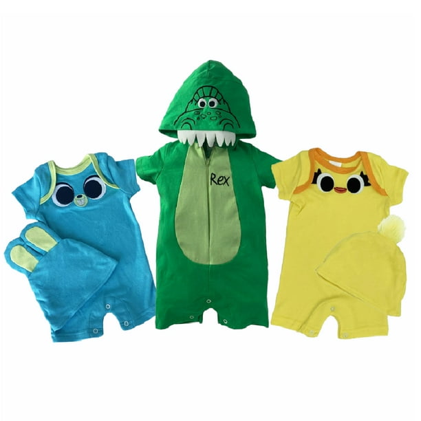 Kit 3 Pañaleros Bordados Disney Bunny, Rex, Ducky Talla 3 Meses Disney Ropa de Recién Nacido
