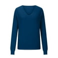 thumbnail image 3 of Women's Thin Ribbed Knit Pullover Top Long Sleeve V Neck Sweater For Fall Winter Layering And Casual Daily Wear, 3 of 9