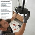 thumbnail image 5 of 10 Inch Straight Ceiling Mount Shower Arm with Flange, Round Shower Arm for Rain Showerhead, Black Finish, 5 of 8