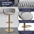 thumbnail image 3 of ZAFLY Adjustable Barstools, 360 Degree Swivel Bar Stool with Back at Counter Height Set of 8, Velvet Gold Bar Chair, Non-Slip Base Bar Stools for Pub/Kitchen (Dark Grey), 3 of 6