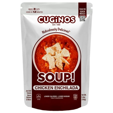Cuginos Quick Meal Chicken Enchilada Dried Soup Mix, 6.77oz Family Size Pouch, Makes 8 Cups