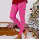 thumbnail image 2 of Gibobby Leggings para mujer Leggings para mujer Moda Entrenamiento Leggings Navidad Impresión Color Bloque Pantalones Elástico Leggings(Rosa,XG), 2 of 3