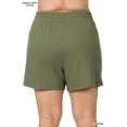 thumbnail image 4 of Zenana Women's Drawstring Casual Relaxed Sweat Jogger Bermuda Shorts with Pockets, 4 of 4