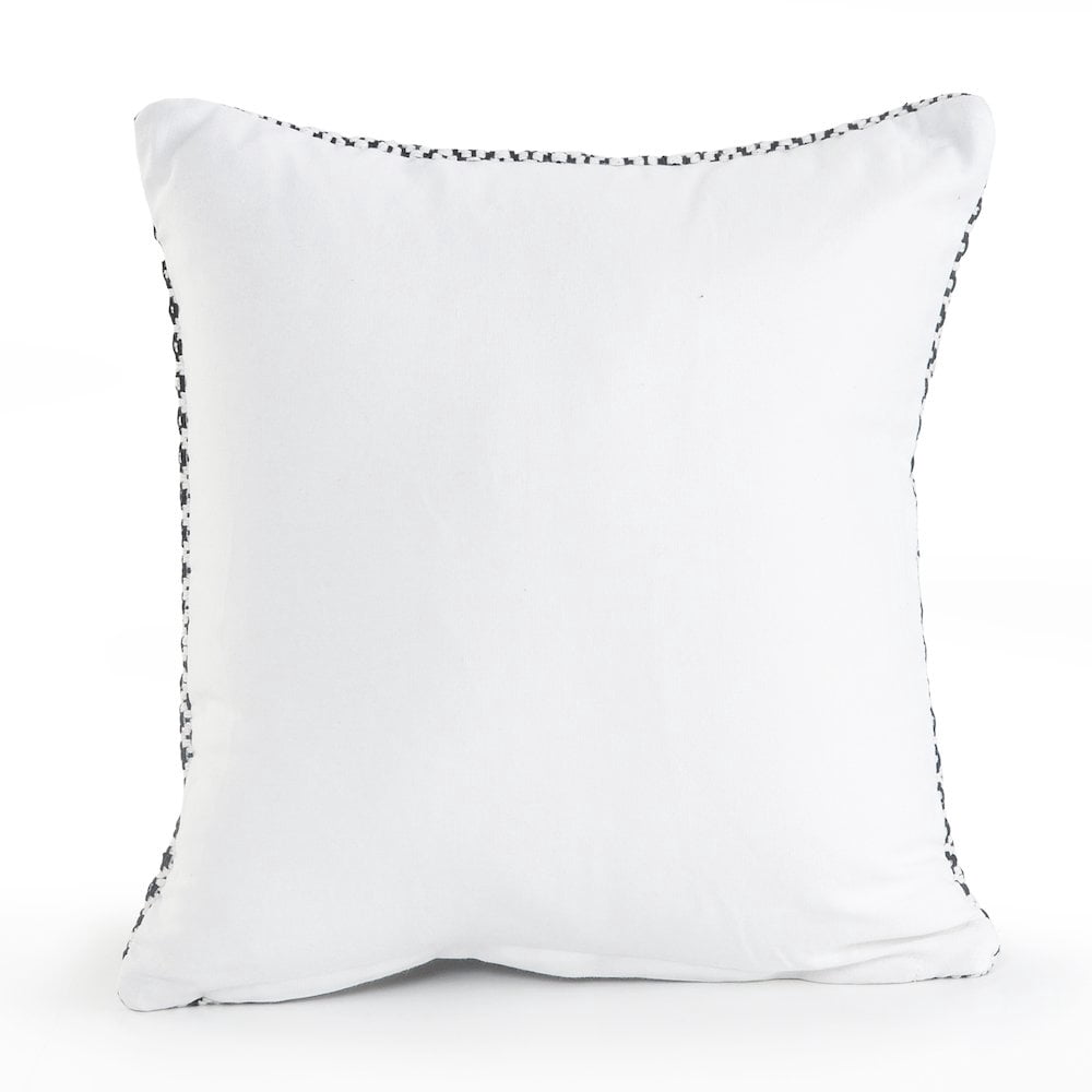 LR Home Insignia Cotton Pillow Set of 2 in Gray/Ivory, 18" x 18"