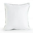 thumbnail image 2 of LR Home Insignia Cotton Pillow Set of 2 in Gray/Ivory, 18" x 18", 2 of 4