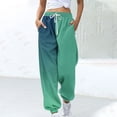 thumbnail image 2 of Stamzod Womens Pants Casual Loose Drawstring Sweatpants Fashion Gradient Pritning Elastic Waist Long Pants Loungewear Athletic Pants for Women with Pocket on Clearance Mint Green C M, 2 of 5
