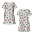 thumbnail image 5 of Salouo Watermelon Print Short Sleeve Sleepshirt for Womens Comfy Nightgown Scoopneck Cute Nightdress Ruffle -Large, 5 of 7