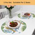 thumbnail image 5 of Summer Slippers Round 13 Inch Placemats Set of 2, Tropical Botanical Palm Leaves HeatResistant Non Slip Place Mats for Dining Table, Wipeable Braided Kitchen Table Mats for Housewarming, 5 of 9