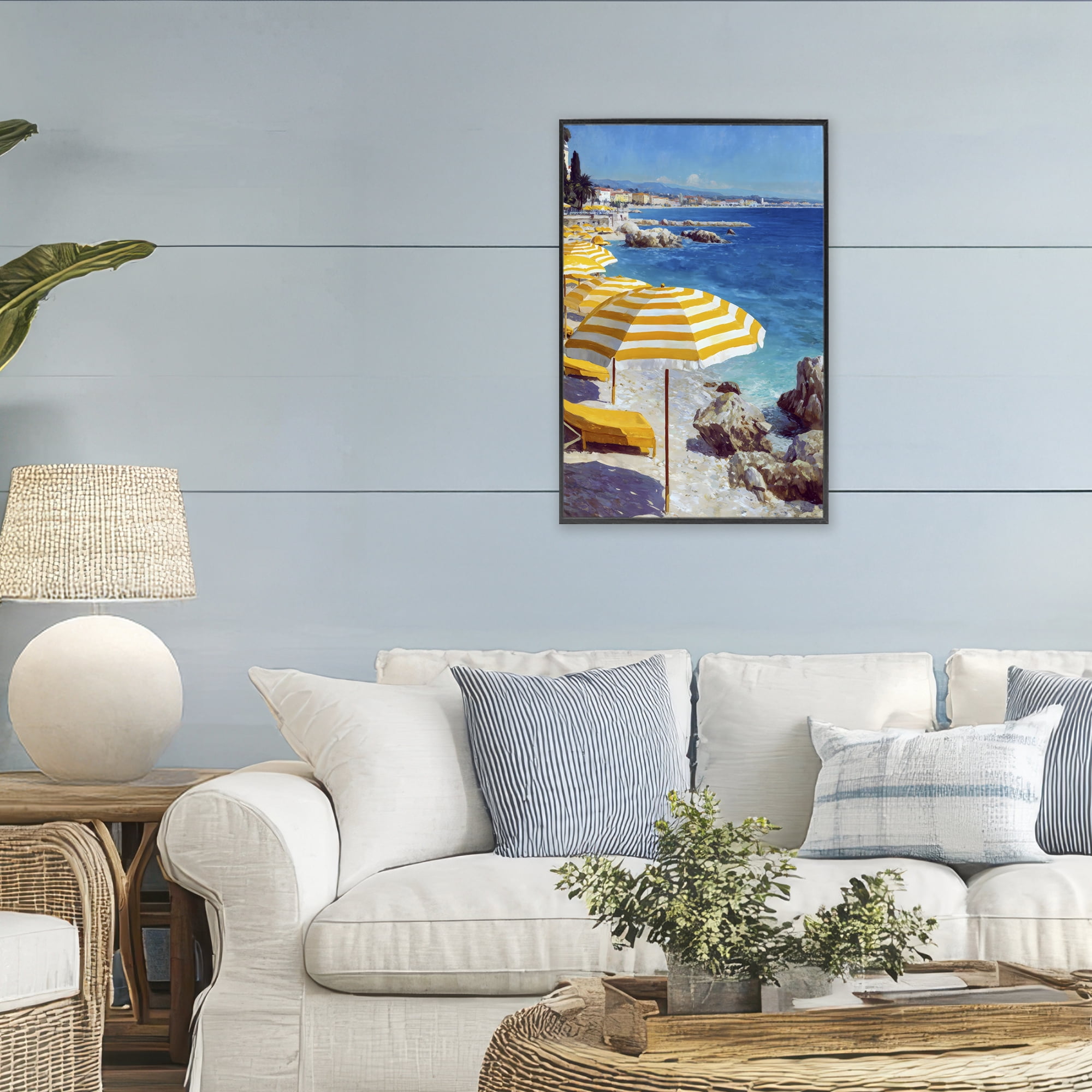 Stupell Industries Sunshine on the Shore Black Framed Giclee Art, design by Petal Prints Design