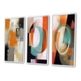 thumbnail image 3 of Designart "Patterned Abstractions V" Modern Geometric Framed Wall Art Set Of 3 - Green Abstract Frame Canvas Set For Living Room Decor, 3 of 7