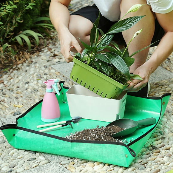 Flmtop Floor Carpet Practical Multifunctional Green Bonsai Succulent Potting Tarp for Plant