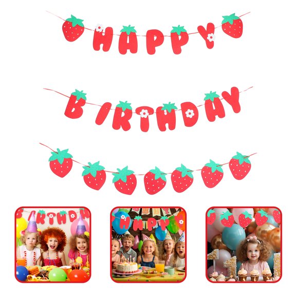 FRCOLOR  Strawberry Balloon Garland Birthday Party Decoration Baby