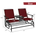thumbnail image 3 of Costway 2 Person Outdoor Patio Double Glider Chair Loveseat Rocking Wine, 3 of 11