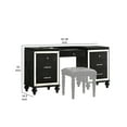 thumbnail image 5 of Kya 64 Inch Vanity Dresser Table with 7 Drawers, Mirrored Trim, Glam Black, 5 of 5