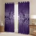 thumbnail image 2 of Homewish Gothic Skeleton Blackout Curtains Set of 2 (52x84 Each),Victorian Flower Window Curtains,Ppurple White Curtains and Drapes For Girls Boys,,Lightweight Room Decorative, 2 of 6