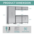 thumbnail image 6 of IKIMI 5-Piece Garage Storage Cabinet Set, Garage Storage Cabinets System Workshop Set with Drawers, 1 * Tall Tool Cabinets + 2 * Wall Garage Cabinets + 2 * Rolling Tool Cabinets with Drawers- Gray, 6 of 6