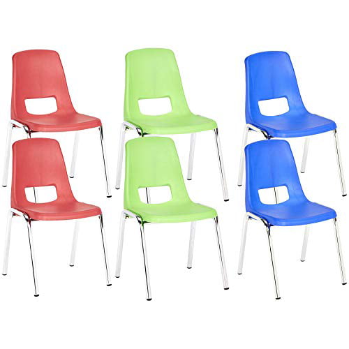 Chrome Legs 6-Pack Basics 12 School Stack Chair Blue 