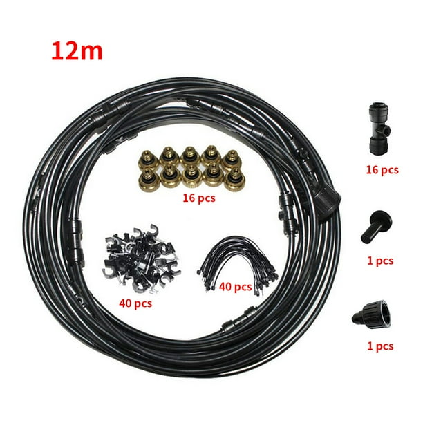 Sistema de nebulización Sistema de enfriamiento de verano para exteriores Trampolín de jardín Water Mister, 12 m, 16 piezas Pulverizadores Eigraketly HA006490-03B