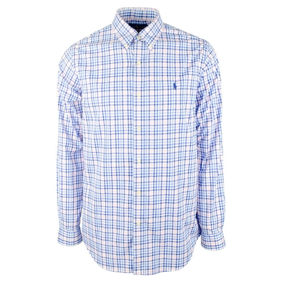 Men's Big and Tall Performance Long Sleeves Shirt-BLU-XLT