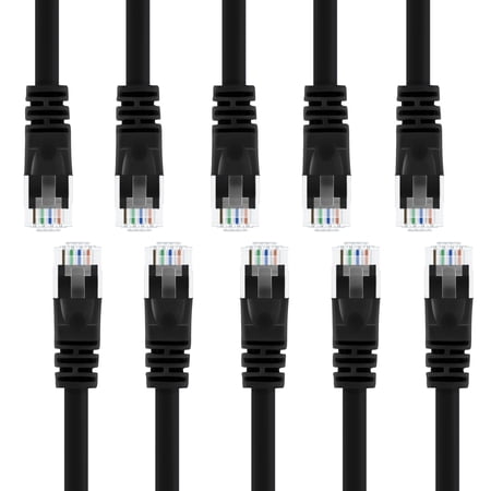 GearIt Cat 6 Ethernet Cable Cat6 Snagless Patch - Computer LAN Network Cord  Black - Compatible with 10 Port Switch POE 10port Gigabit price history on PriceWatchPro