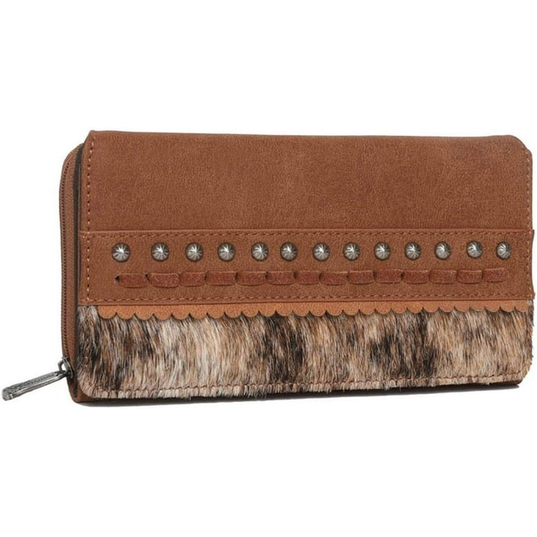 Montana West Womens Leather Wallet Clutch Western Tooled Studded w