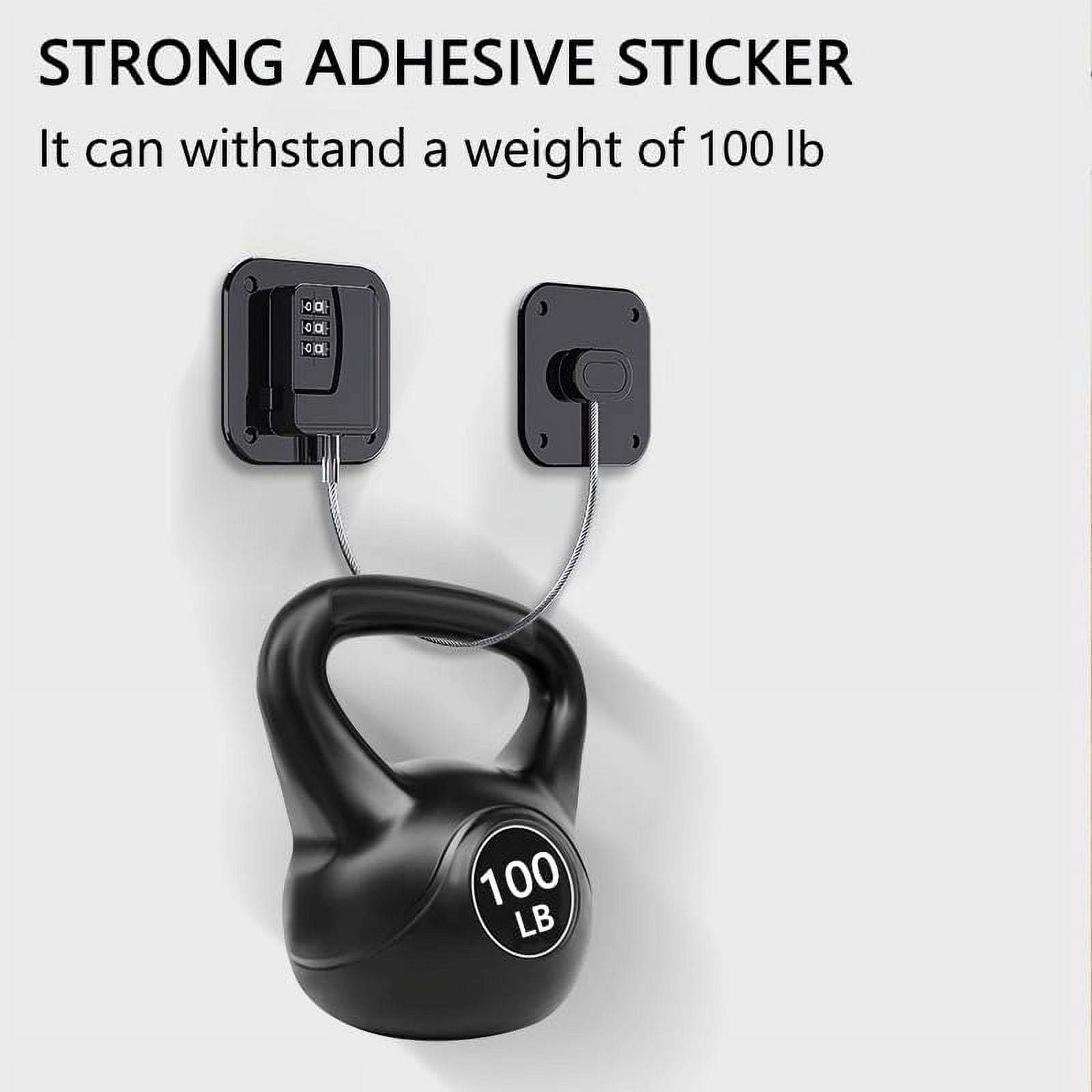 ABCISI Refrigerator Lock, Heavy Duty Combination Fridge Lock for Fridge, Cabinets, Window, Drawers and Child Safety Cabinet Locks, Strong Non-Marking Adhesive No Drilling (Black, 4 Pack)