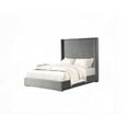 thumbnail image 3 of Restonic Gray Color 1pc Queen Size Bed with Fur Chenille Fabric & Mattress Ready, 3 of 7
