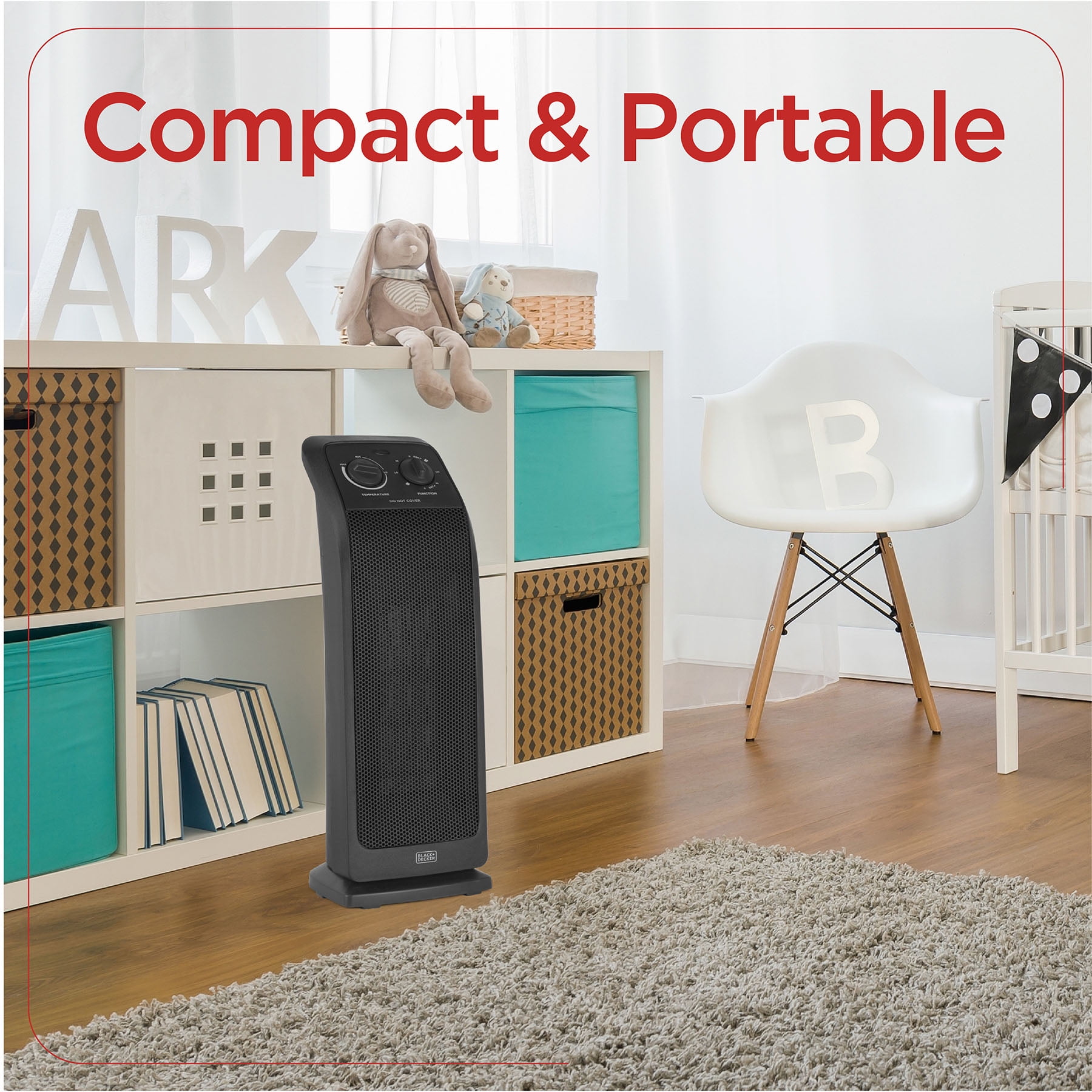 BLACK+DECKER Electric 1500W Oscillating Ceramic Tower Space Heater, Black -  Walmart.com