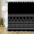 thumbnail image 2 of Black and White Shower Curtain, Boho Minimalist Black Striped Shower Curtain for Bathroom Modern Farmhouse Geometric Shower Curtain with Hooks, 84x84 Inch, 2 of 6