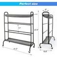 thumbnail image 3 of Sttoraboks Basketball Rack, Garage Ball Storage Stand 4-Layer Ball Rack Rolling Balls Organizer with Baseball Bat Holder & Hooks Sport Equipment Storage Cart with Wheels for Football Volleyball Soccer, 3 of 8