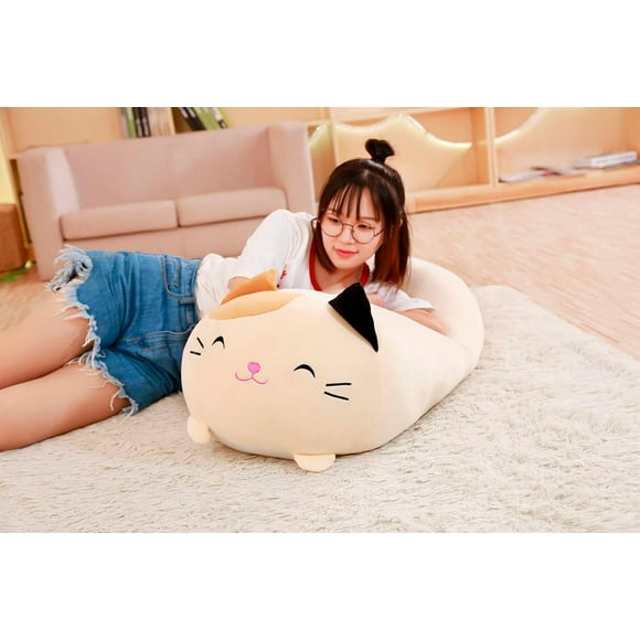 24 Pouces de Long Peluche Chat Peluche Animal Tabby Chat Étreindre Oreiller Câlin Tabby Chat Oreiller Peluches Jouet Tabby Catgy Câlinable Anime Cadeaux pour les Enfants et les Amoureux dans le Meilleur Cadeau Décoration de Voiture à la Maison