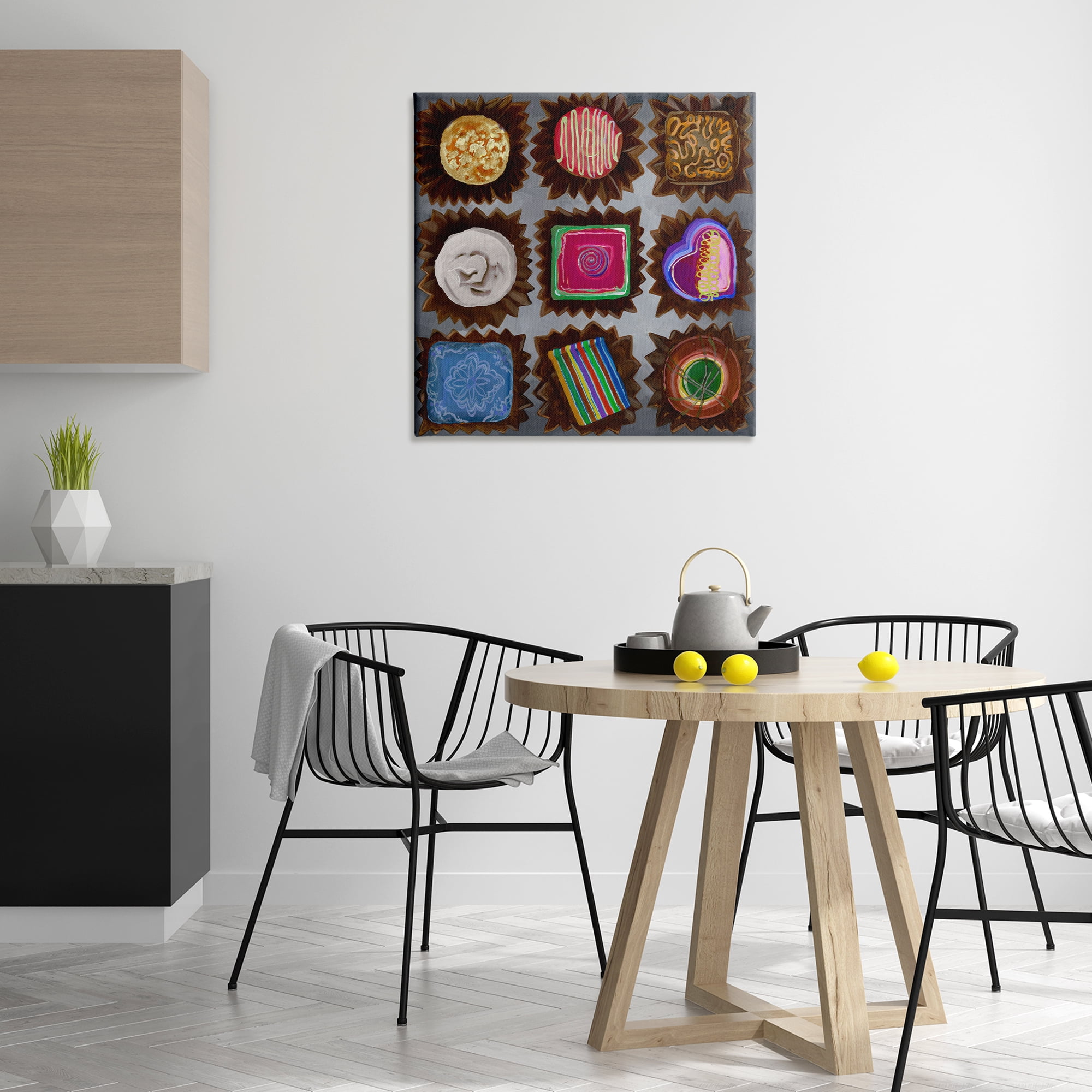 Stupell Industries Mixed Chocolate Pieces Food & Beverage Painting Wrapped Canvas Art Print Wall Art, 30 x 30