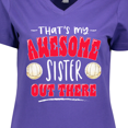 thumbnail image 4 of Inktastic That's My Awesome Sister Out There with Volleyball Women's V-Neck T-Shirt, 4 of 5