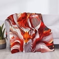 thumbnail image 3 of Goofa Red Sun Flame Fox Pattern Fleece Throw Blanket for Couch, Soft Checkered Flannel Blanket for Sofa, Warm Cozy Decorative Blanket Fall Decor Gift-50"x40", 3 of 6