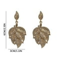 thumbnail image 3 of Diamond Leaf Earrings Sparkling Leaf Earrings Exaggerated Design Earrings, 3 of 9