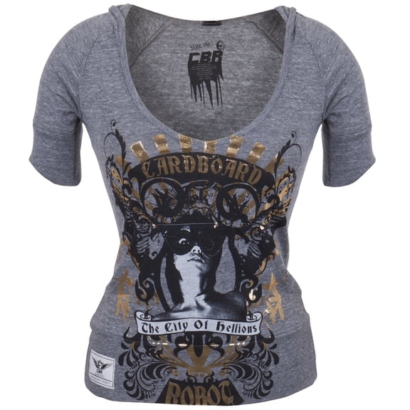 Cardboard Robot - City Of Hellions Juniors Hooded Shirt