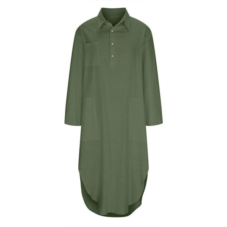 Njoeus Cotton Linen Shirt Dress for Womens Casual Long Sleeve Button Up  Loose Split Maxi Shirt Dresses - Walmart.com