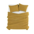 thumbnail image 4 of Brooklyn Loom Oversized Marshmallow Plush 100% Microfiber Polyester Mustard 3-Piece Queen Comforter Set, Solid Casual themed, Adult Bedding, OEKO-TEX Certified, 4 of 10
