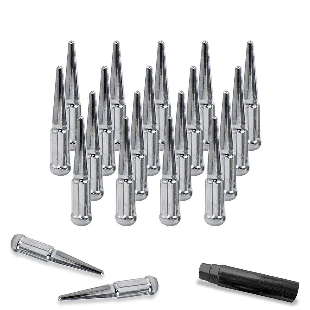14x2 Spline Spike Wheel Lug Nuts, M142 Spiked Lugnuts (20pcs) Conical