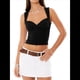 thumbnail image 2 of Top Corto Sin Mangas con Espalda Descubierta para Mujer, Estilo Y2K, Fruncido, Ajustado y para Salir de Verano. Negro M, 2 of 7